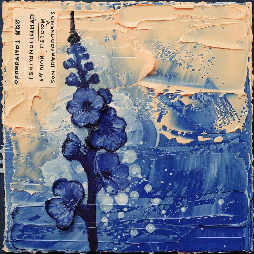encaustic  paint  blue  flowers  impasto  palette-knife  vibrant  floral  nature  artwork 948093