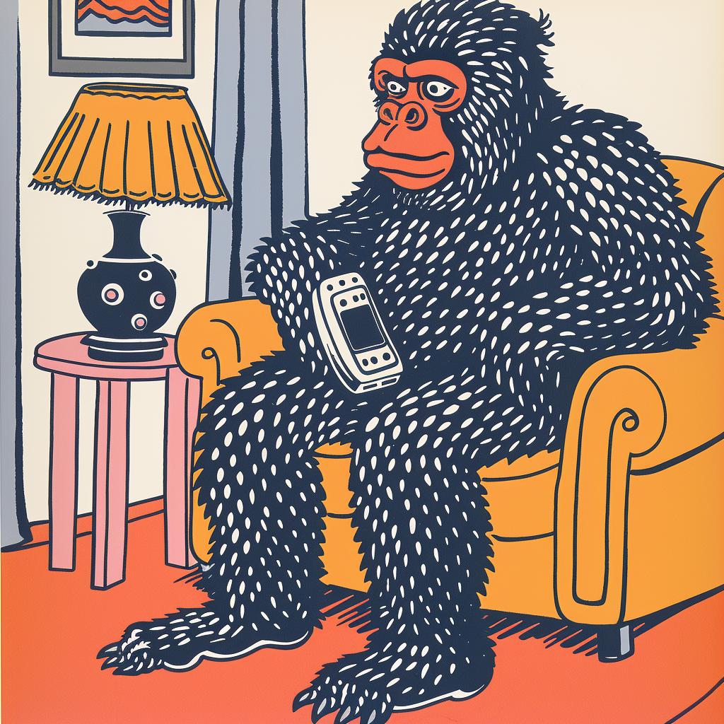Sasquatch  couch  remote  cartoon  poster  funny  bigfoot  comedic  relaxation  humor 962722