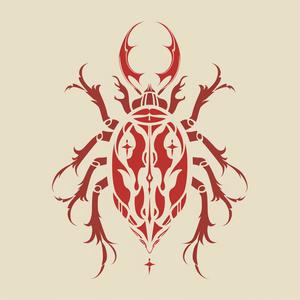 beetle  vector  tribal  design  art  ornamentation  crimson  beige  patterns  illustration 1069587