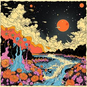 album  cover  poster  band  colorful  surreal  symbolist  Risograph  screenprinting  river 1078026