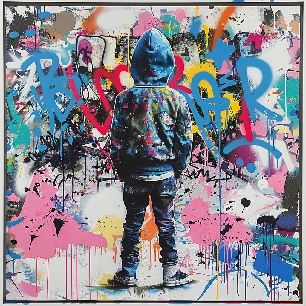 surreal  album  cover  hyper-realistic  screenprinting  Martin  Whatson  encaustic  boy  hoodie 960032