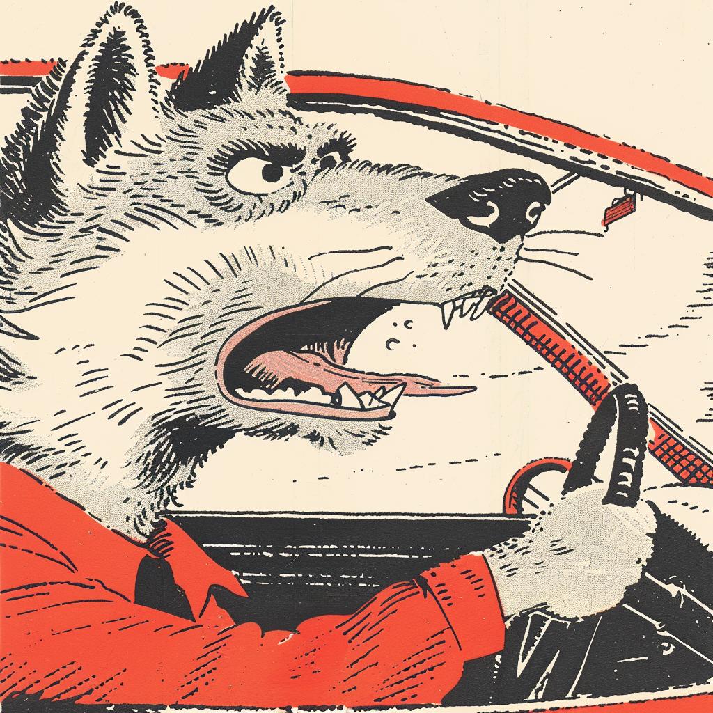 wolf  car  angry  Moebius  Chris Bachalo  anthropomorphic  road  rage  illustration  expression 922984
