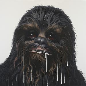 chewy  PopArt  dripping  paint  character  whimsical  black  fur  four  eyes 1073924