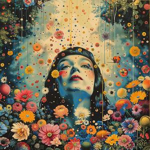 woman  flowers  butterflies  chromolithography  nature  colors  garden  art  beauty  scene 1058173