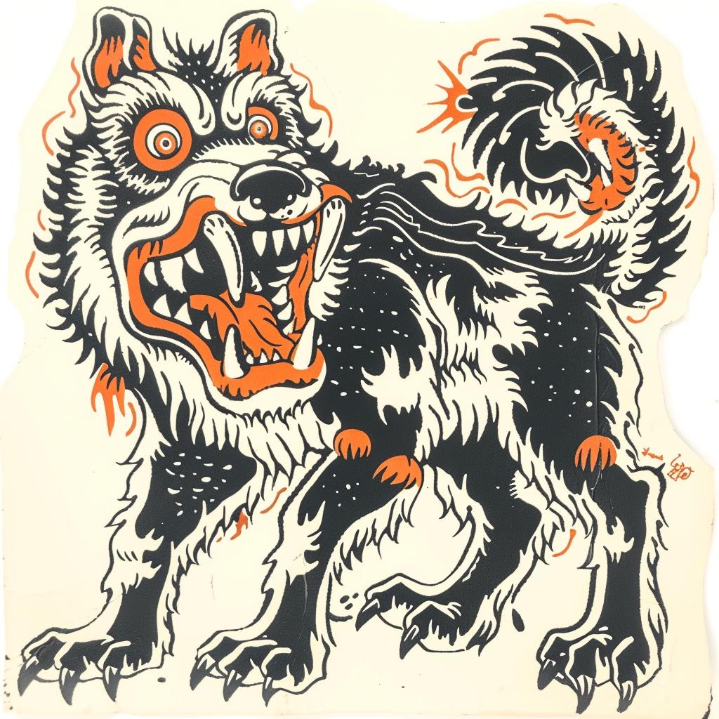 sticker  wolf  creature  mythical  hybrid  Nychos  terrifying  image  design  animal 931381