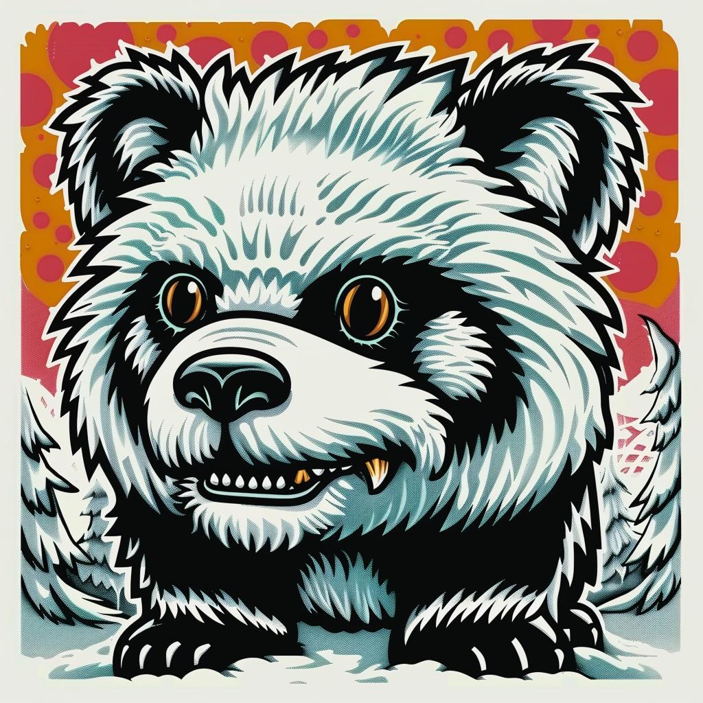 panda  bear  snow  poster  art  nature  winter  whimsical  cute  colorful 1032858