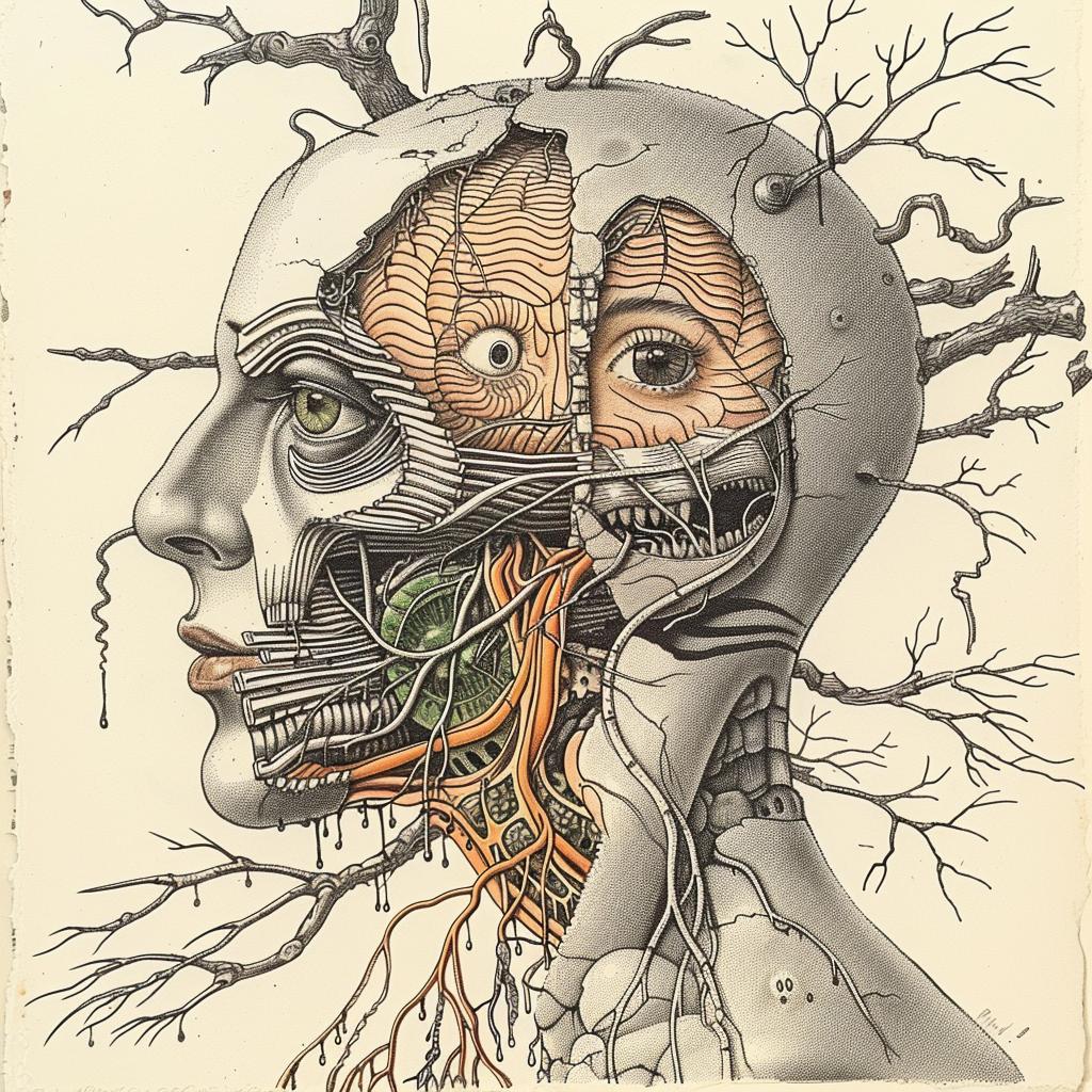 human  head  tree  tiger  dada  artistic  surrealism  makeup  creative  whimsical 939375