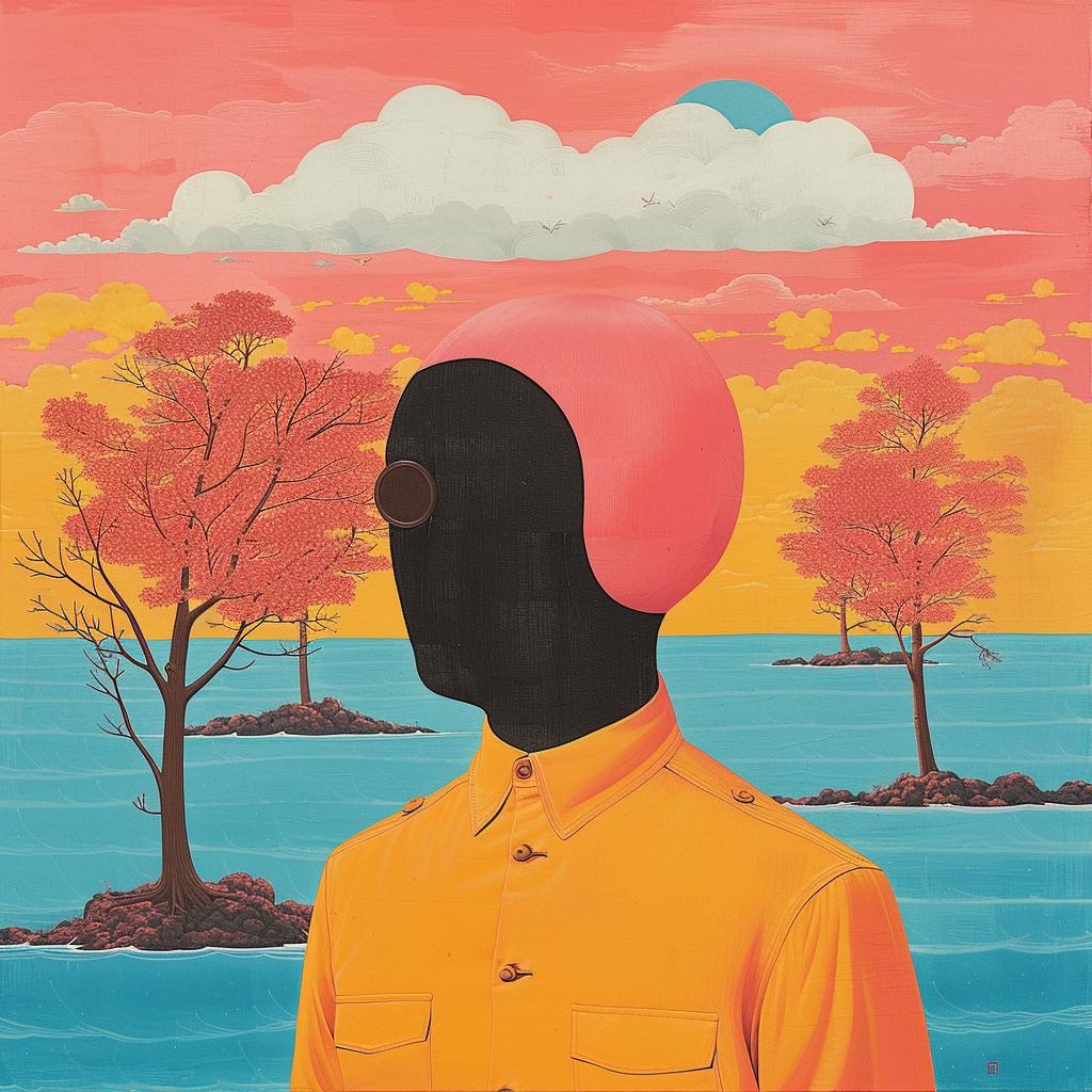 surreal  painting  orange  pink  hat  person  creative  album  cover  colorful 977916