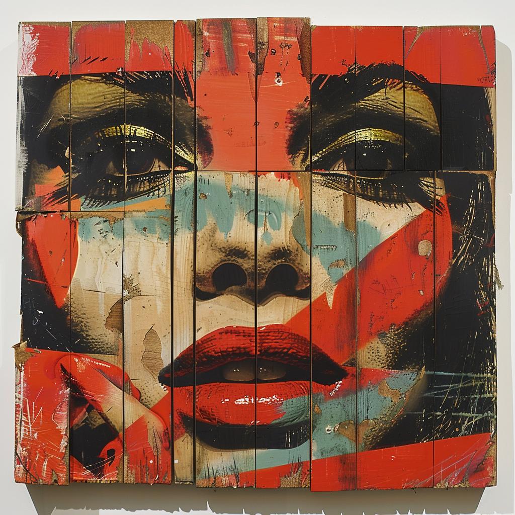 Woman  Face  Wood  Pop  Art  Graphics  Silkscreen  Color  Kurt  Hutton 1019931