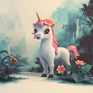 unicorn  waterfall  cartoon  colorful  fantasy  playful  whimsical  nature  illustration  vivid 1058240