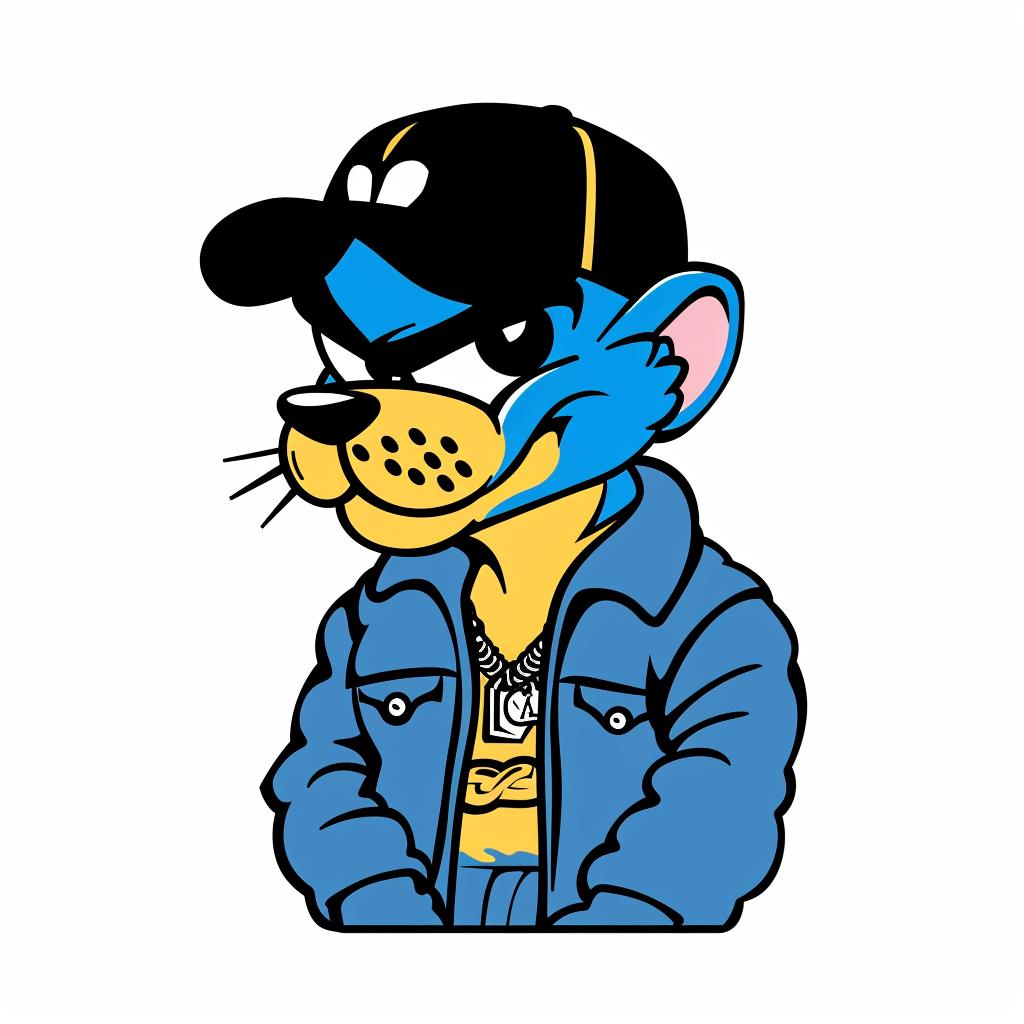 aggressive  animal  streetwise  cartoon  mouse  baseball  cap  jacket  blue  minimal 955653