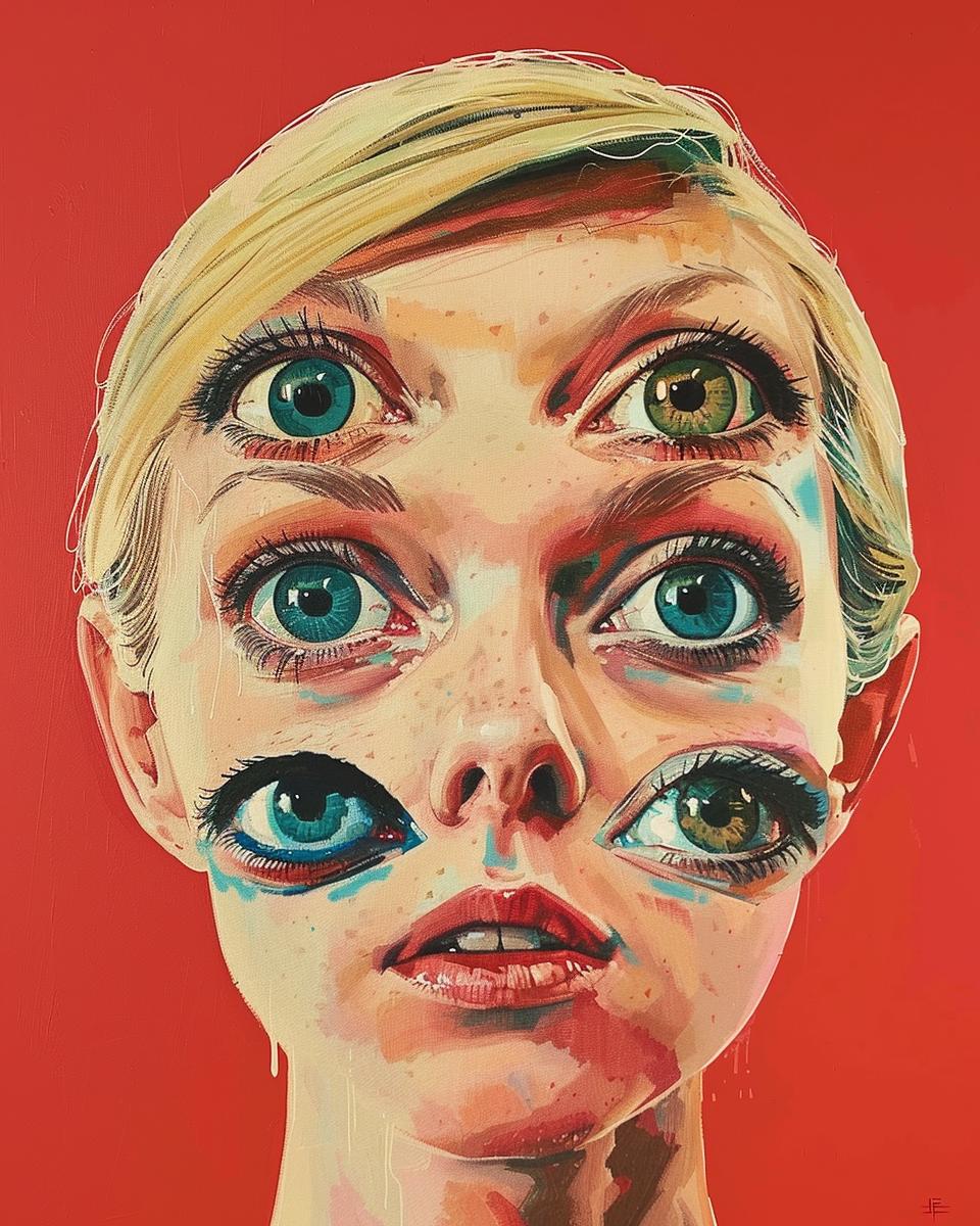 portrait  woman  big  eyes  surreal  artistic  colorful  fantastical  vivid  mysterious 971728