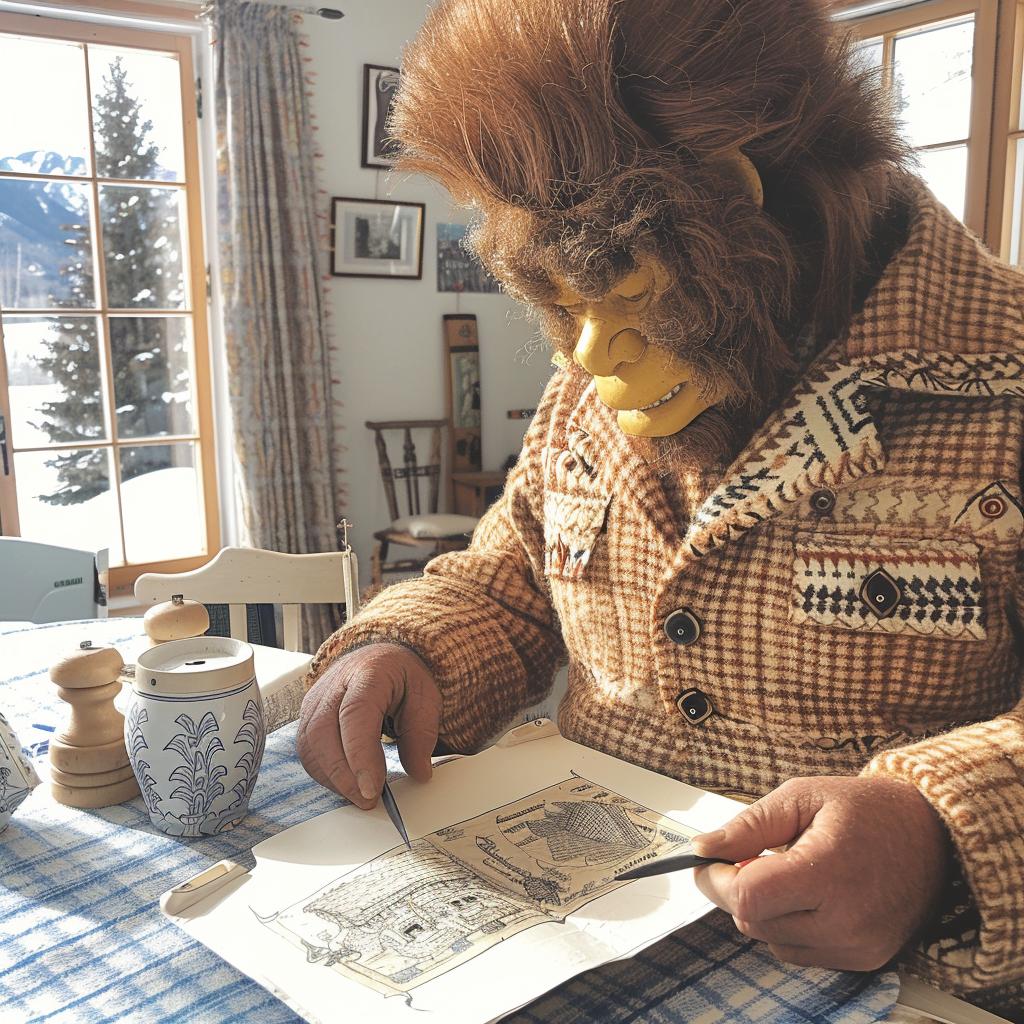 man  costume  table  book  humorous  sitting  monkey  illustration  quirky  art 962699