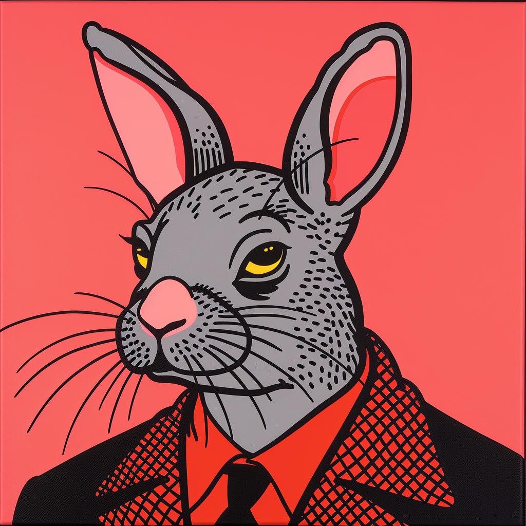 rabbit  suit  tie  dark  horror  whimsical  art  illustration  character  graphics 1024842