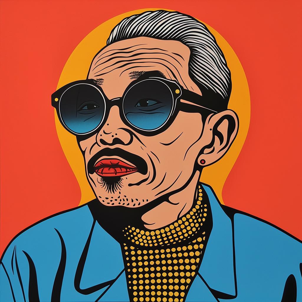 asian-american  grandpa  painting  sunglasses  portrait  elderly  culture  character  style  realism 1024190