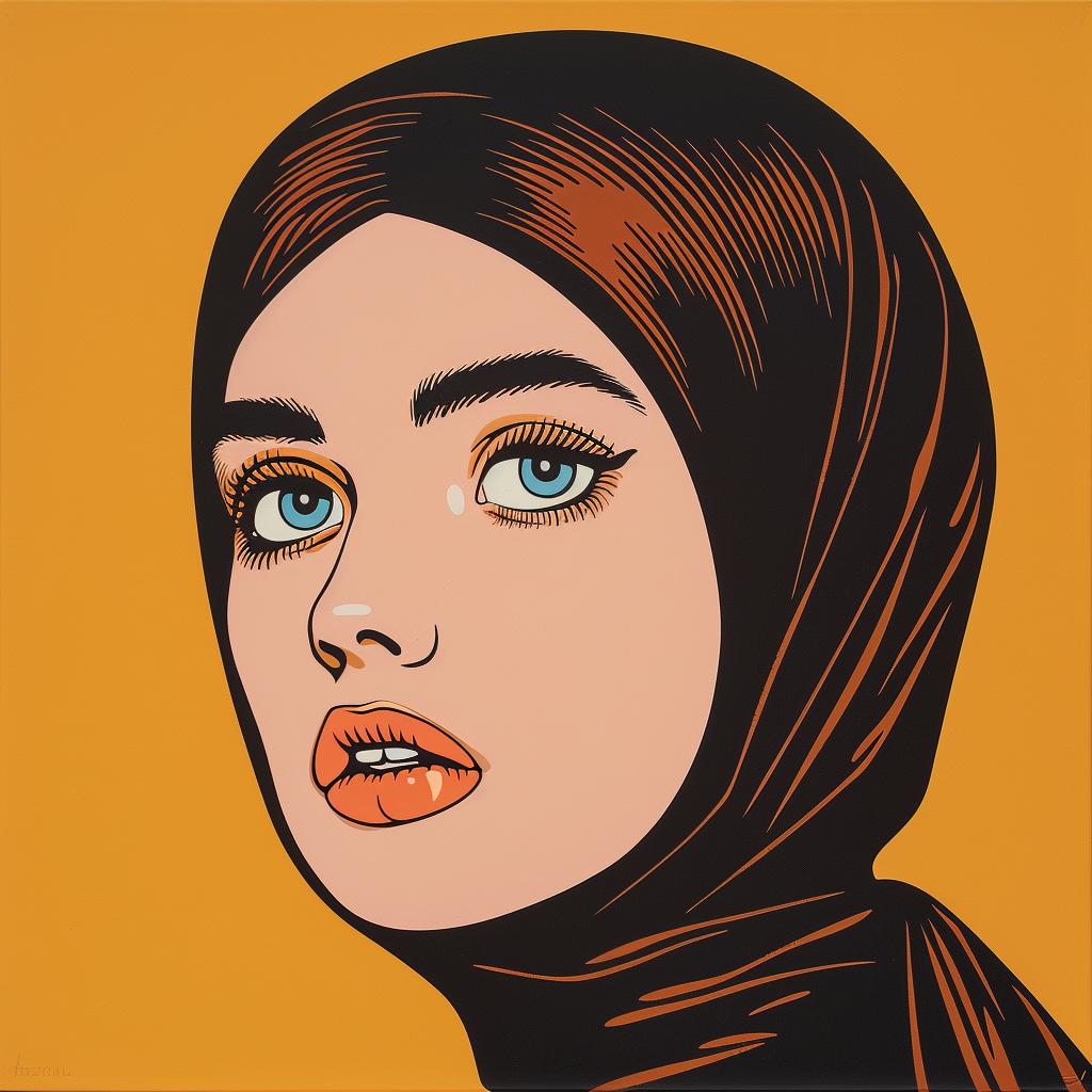 woman  hijab  pop art  headscarf  colorful  portrait  vibrant  modern  cultural  female 1023820