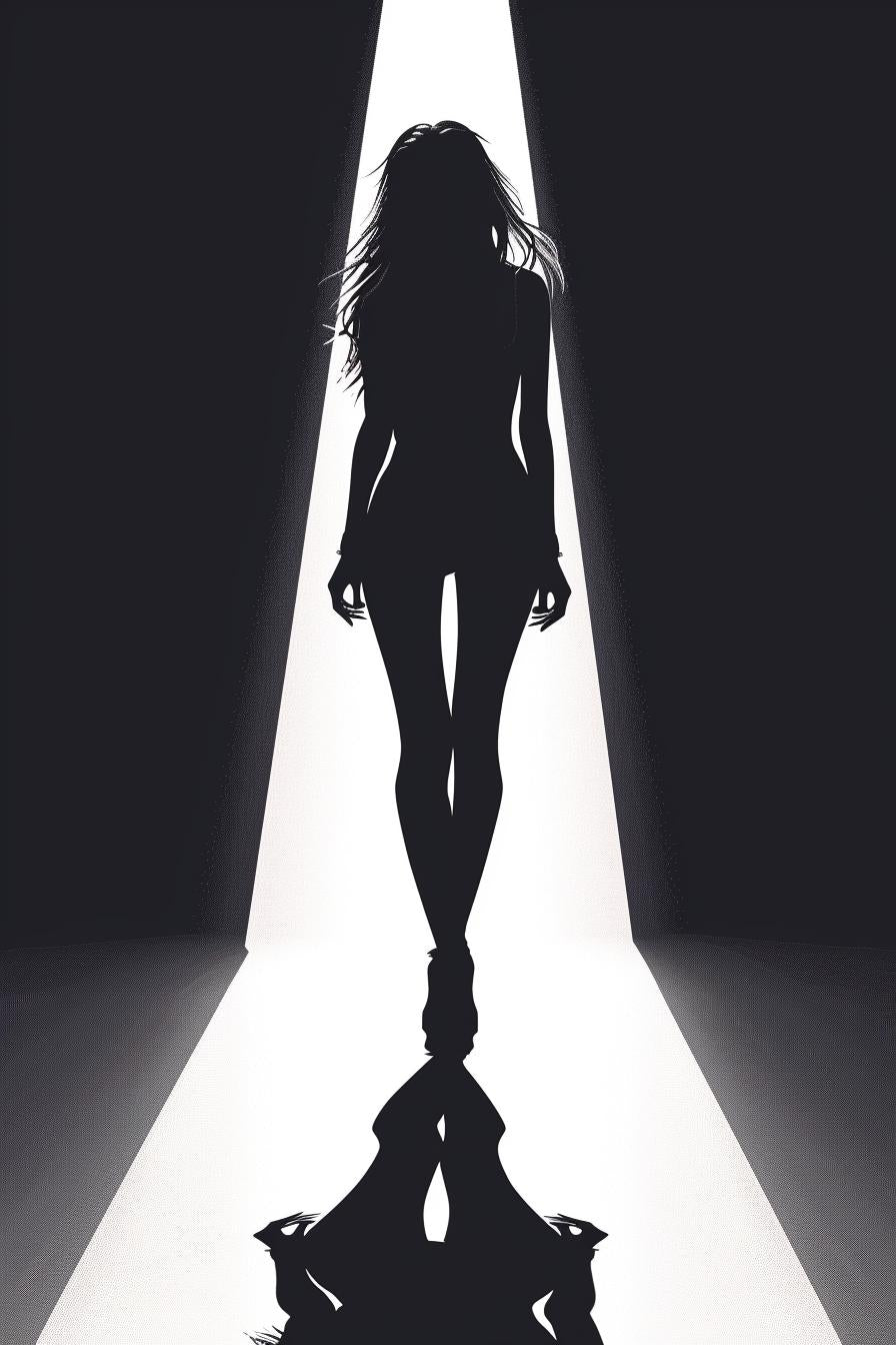silhouette  woman  spotlight  fashion  runway  vector  art  design  style  minimal 954568