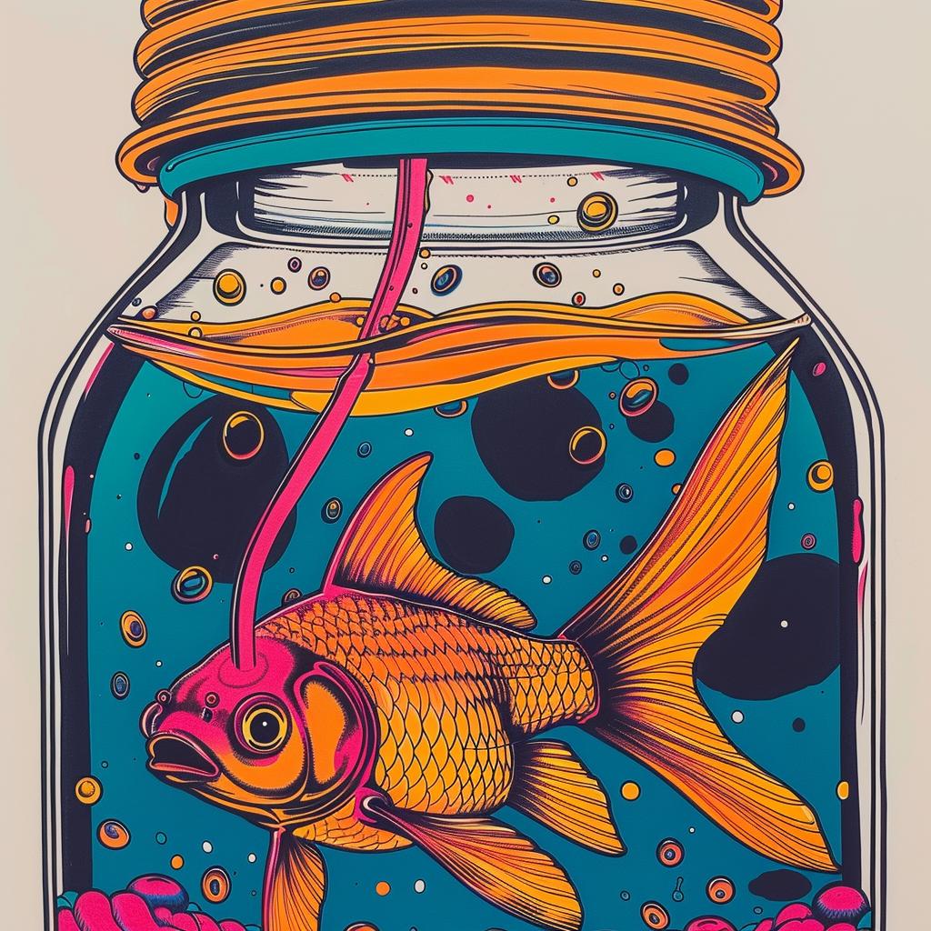 lightbulb  liquid  goldfish  bubbles  conceptual  aquatic  drawing  unique  glass  whimsical 940418
