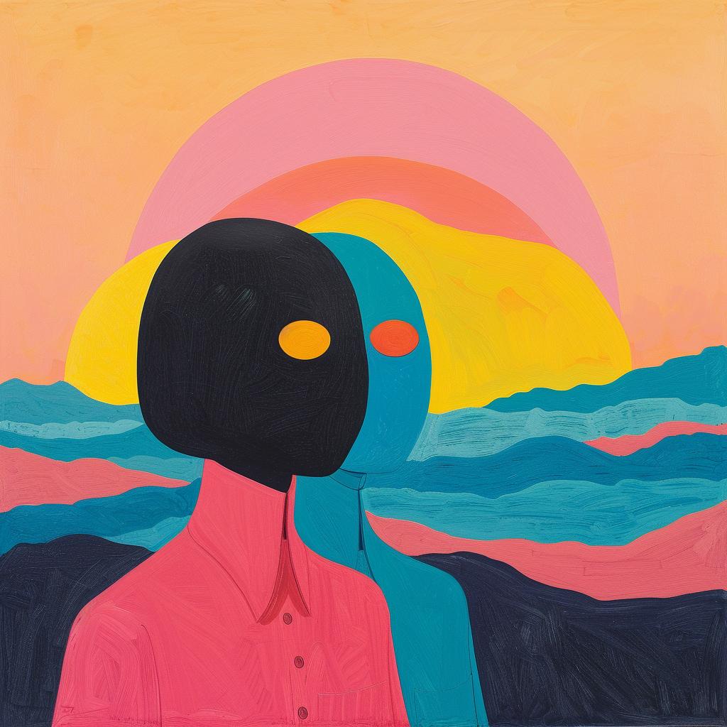 surreal  album  cover  people  heads  painting  facing  confrontation  artistic  conceptual 1019214