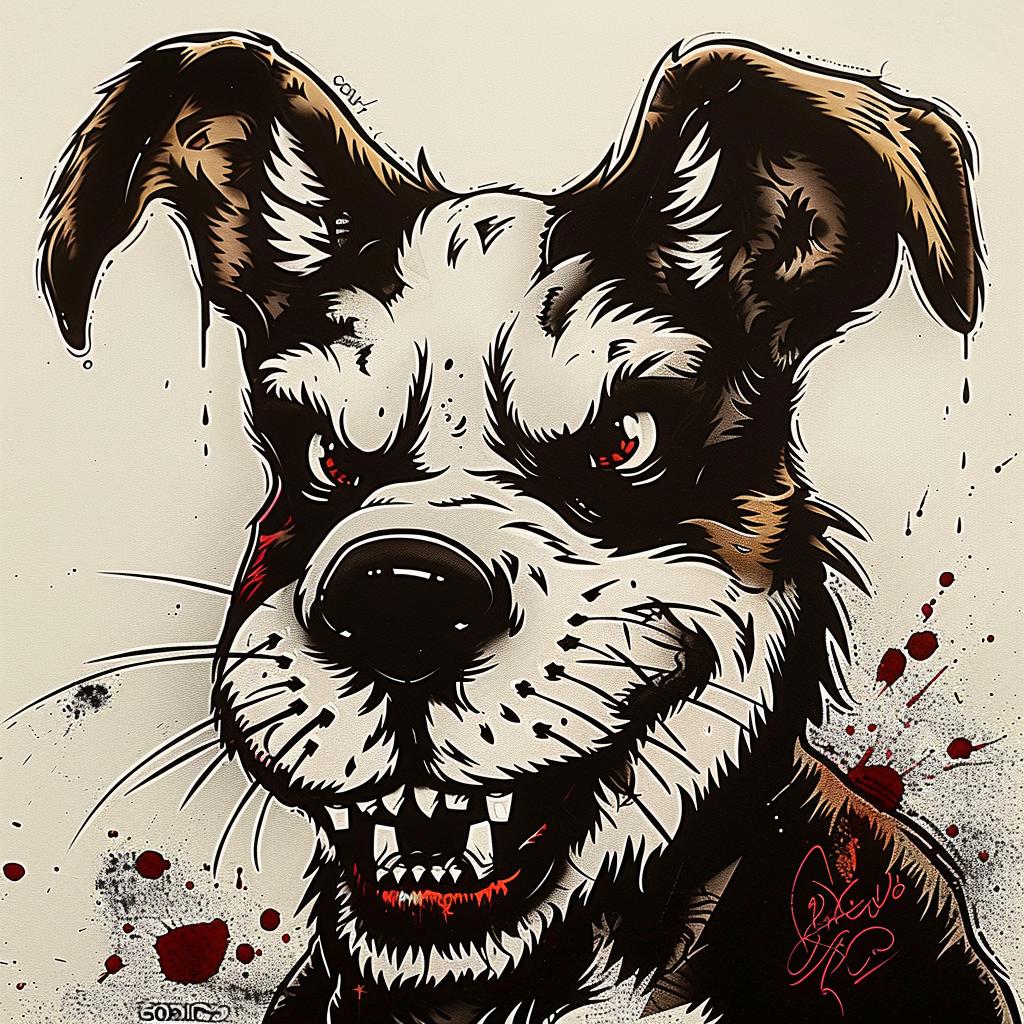 dog  blood  face  drawing  graphic  emotional  intense  illustration  realistic  raw 1032935