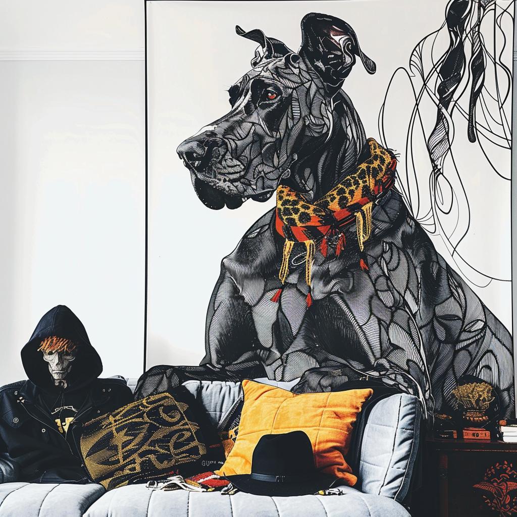 dog  greatdane  painting  livingroom  home  art  canine  style  decor  portrait 953460