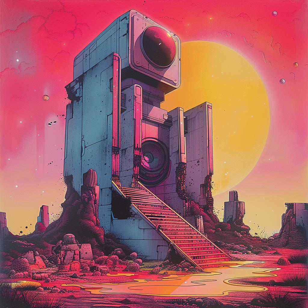 futuristic  building  red  sky  landscape  art  modern  vivid  architecture  nature 922045
