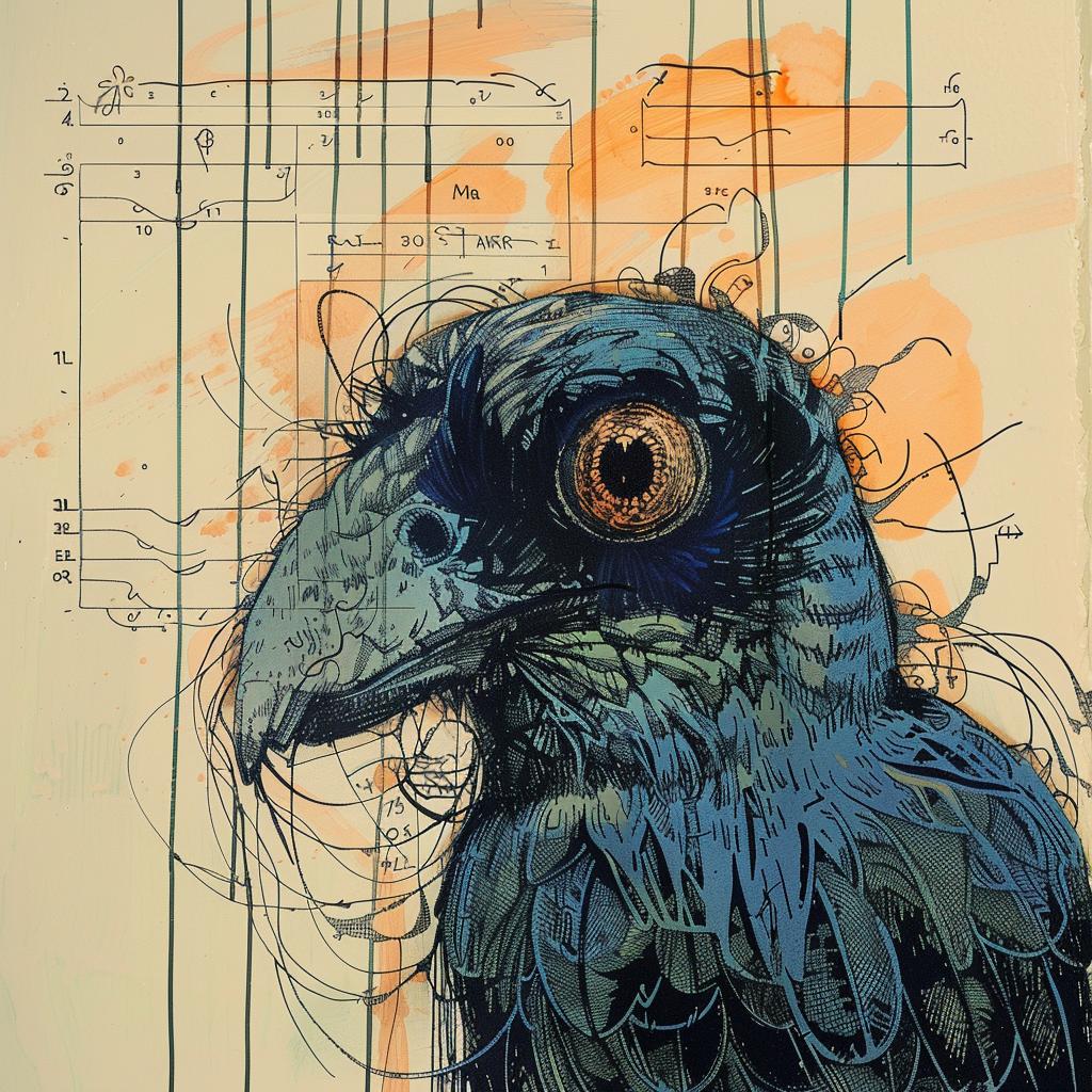 bird  blue  drawing  encaustic  paint  colorful  stylized  wildlife  artistic  nature 924175
