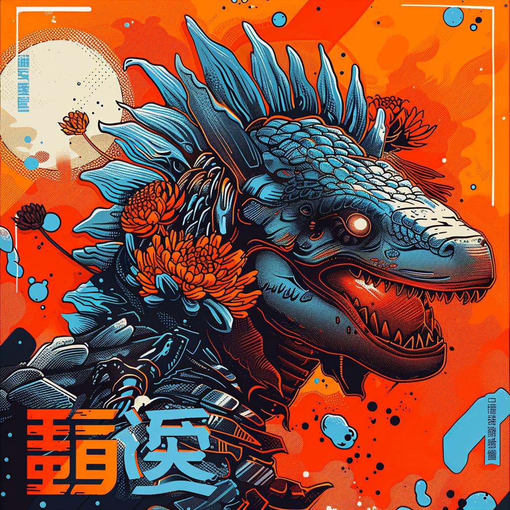 Godzilla  poster  japanese  monster  horror  film  type  illustration  design  art 949203