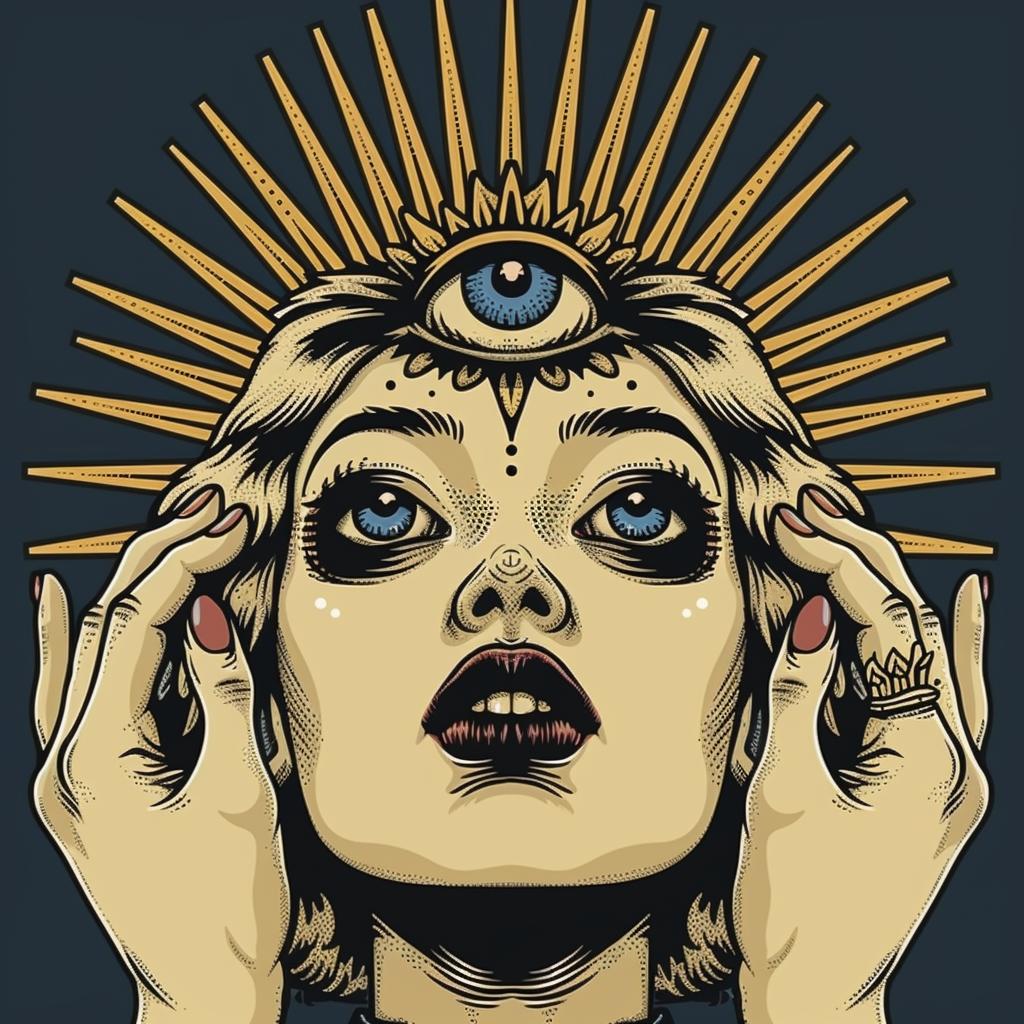 امرأة، أيادي، عين، تصميم، رسم توضيحي، عيون، ماعز، رموز، إيلوميناتي، 941471