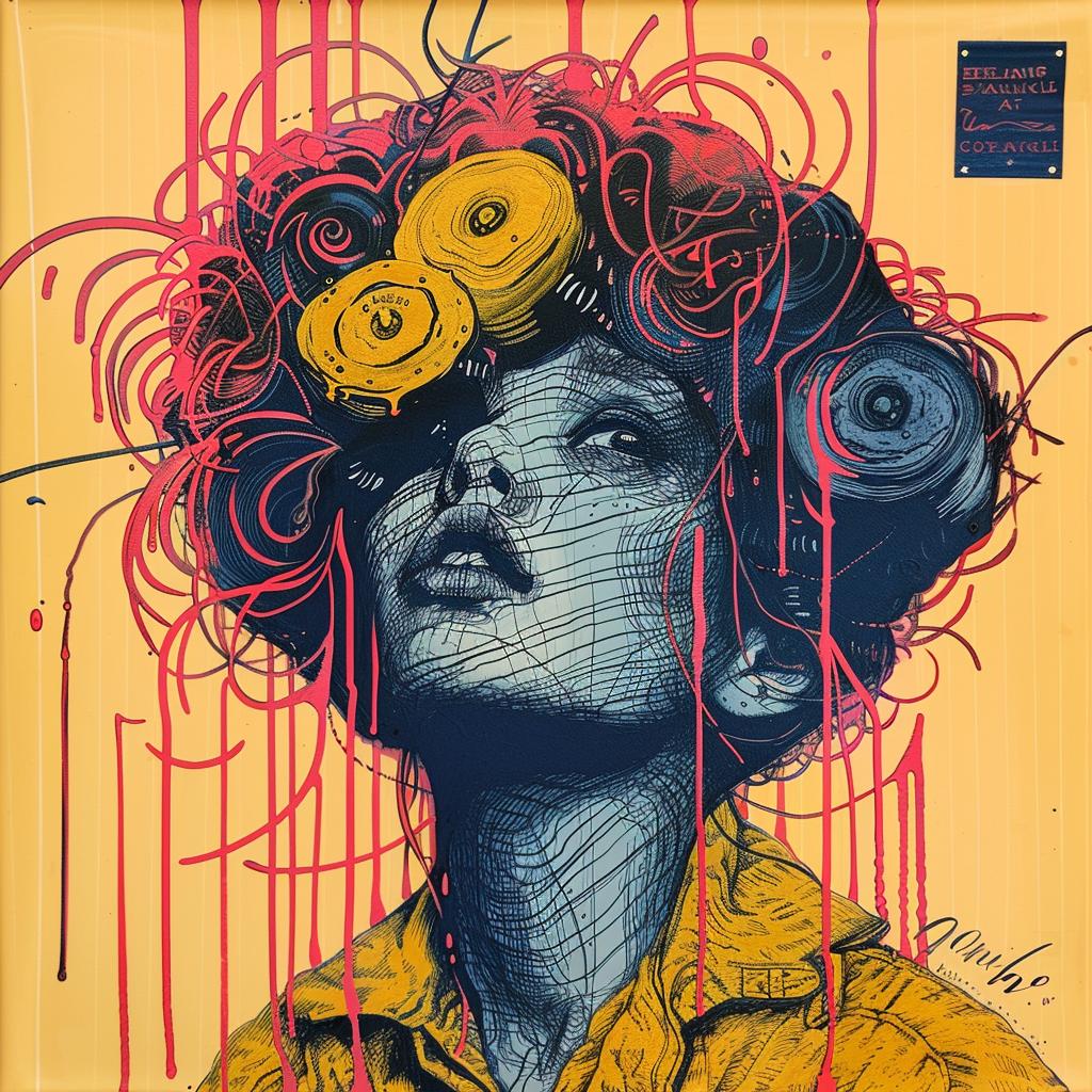 woman  flowers  hair  encaustic  paint  impasto  colorful  modern  art  symbolic 947722