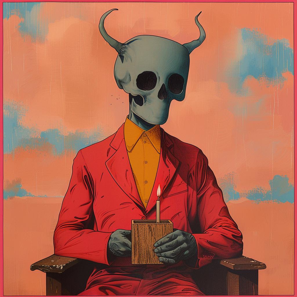 man  horns  red  suit  painting  surreal  creative  colorful  artwork  detailed 1018924