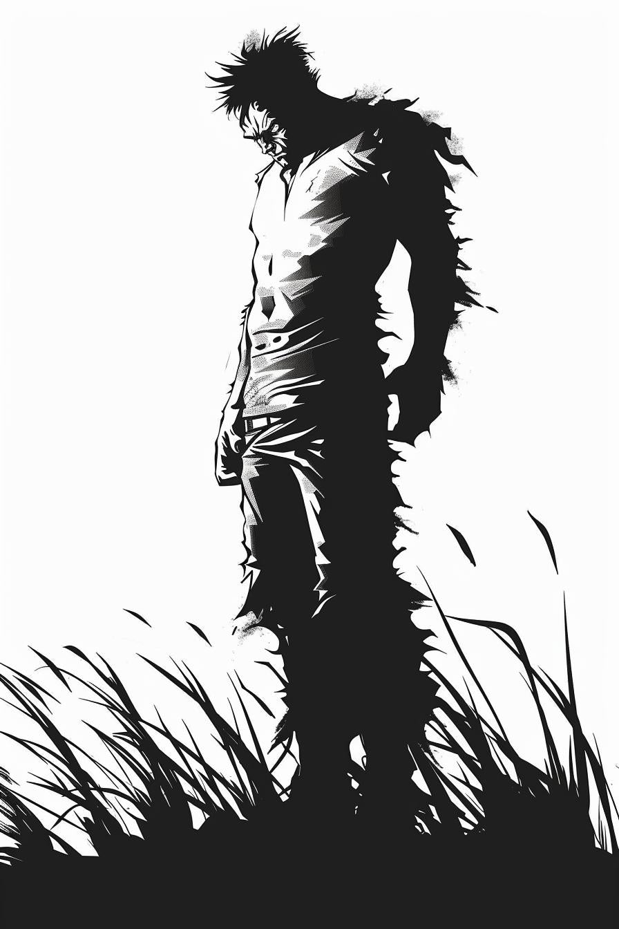 silhouette  angry  man  black  white  comic  style  portrait  background  full-body 953960