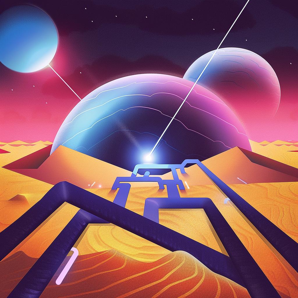 futuristic  desert  landscape  planets  spaceship  sci-fi  vibrant  detailed  cosmic  adventure 967706