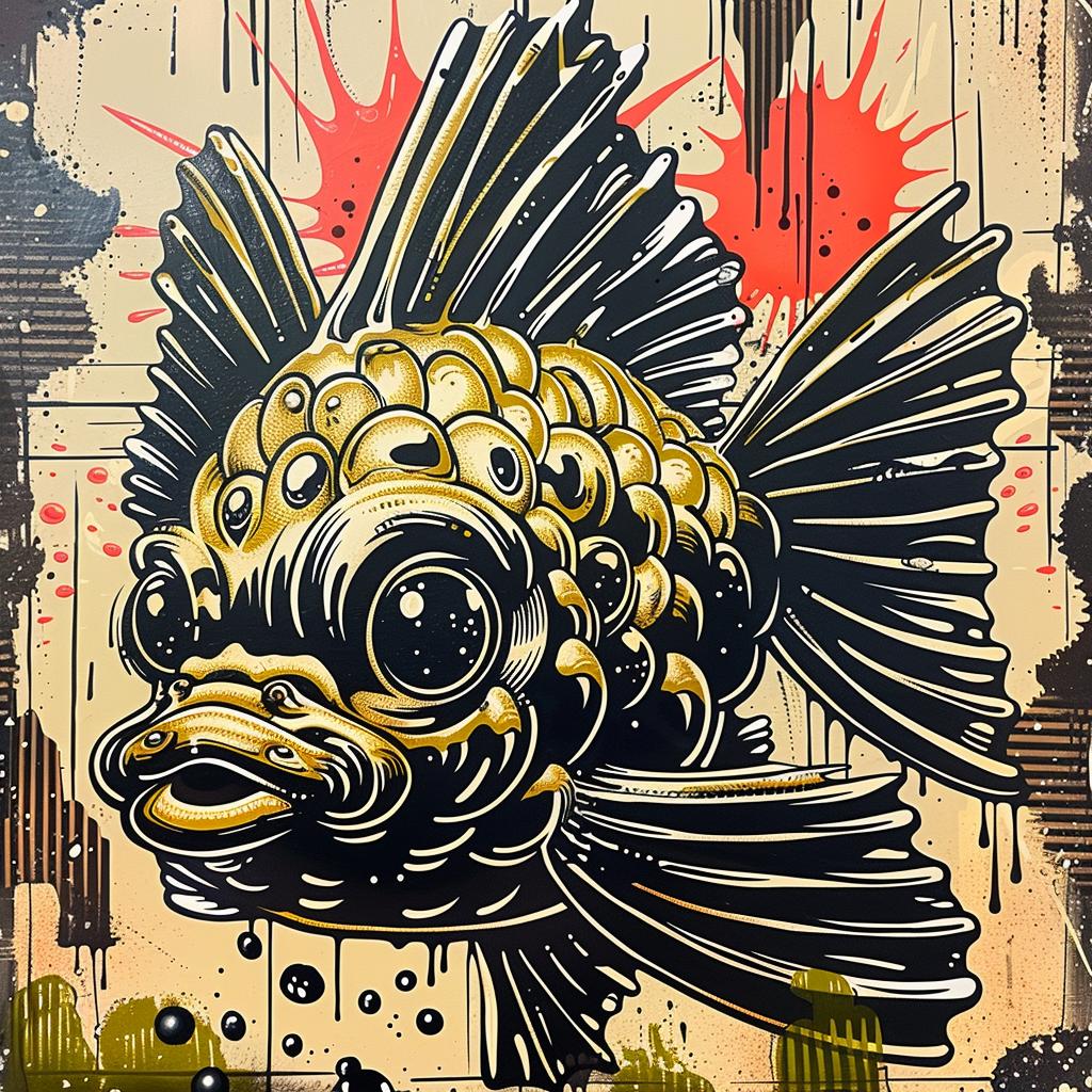 painting  fish  black  gold  design  Japanese  art  ornate  stylized  graphic 948662