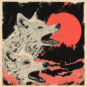 wolf  sun  surreal  symbolic  chaos  disintegration  Risograph  album  cover  art 1078269