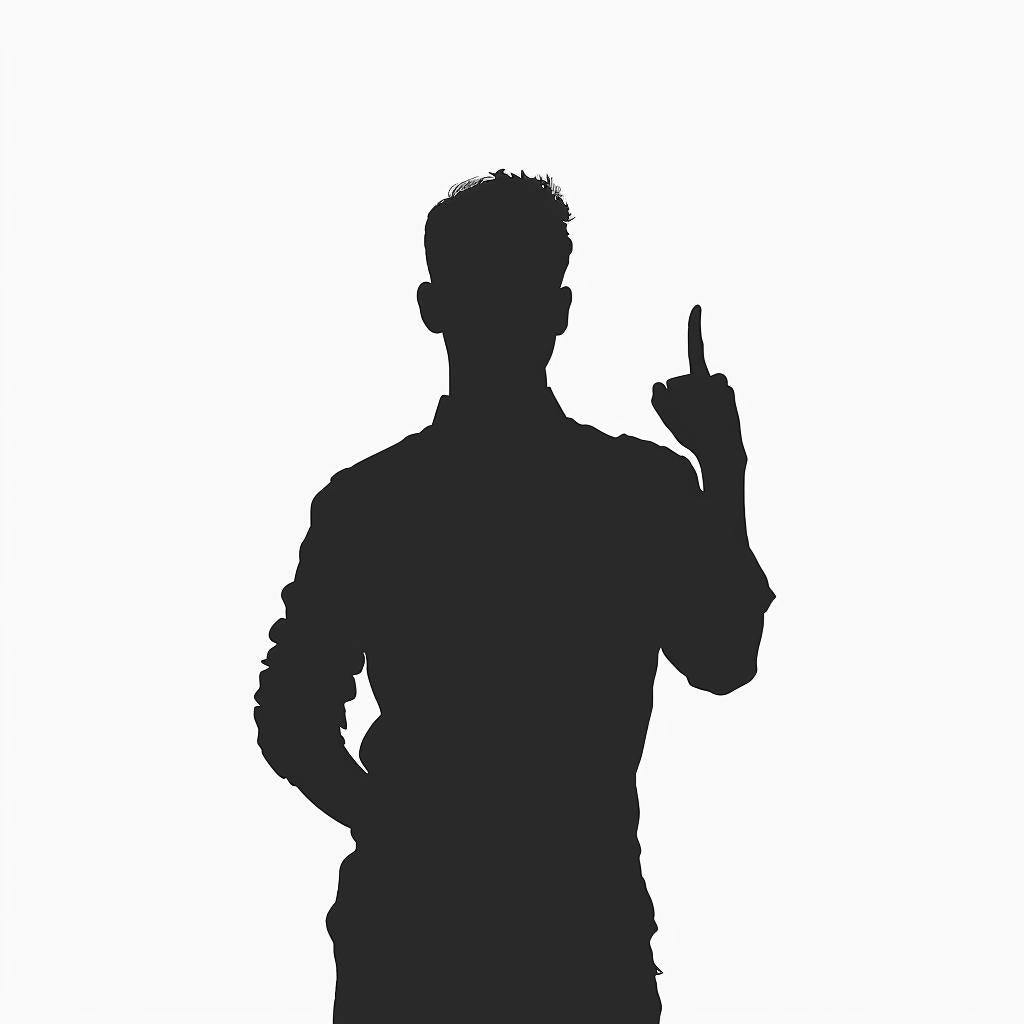 silhouette  man  American  sign  language  illustration  black  white  background  pointing 954164
