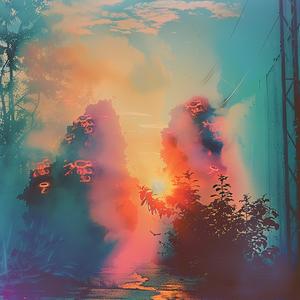 sunset  smoke  chromolithography  painting  sky  art  scene  colorful  atmospheric  landscape 1053765