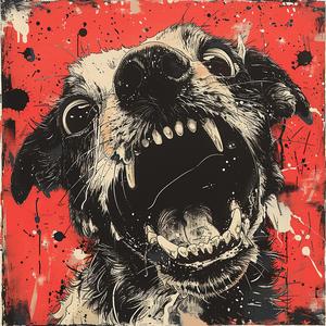 album  cover  surreal  dog  open  mouth  chaos  symbolist  art  illustration 1078168