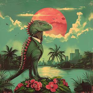 iguana  redsun  chromolithography  nature  wildlife  colorful  art  vibrant  animal  landscape 1059518