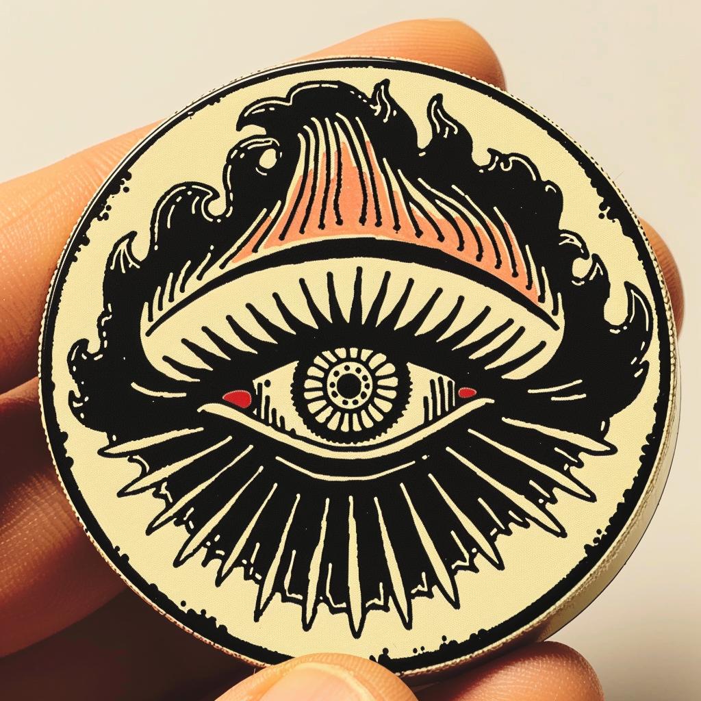 badge  Emek  sticker  eye  provocative  dark  occult  naturalistic  art  design 933971