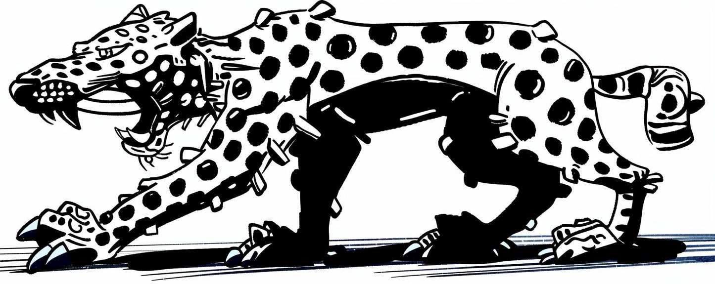 leaping  panther  cartoon  leopard  spots  drawing  illustration  artwork  fun  playful 1028092