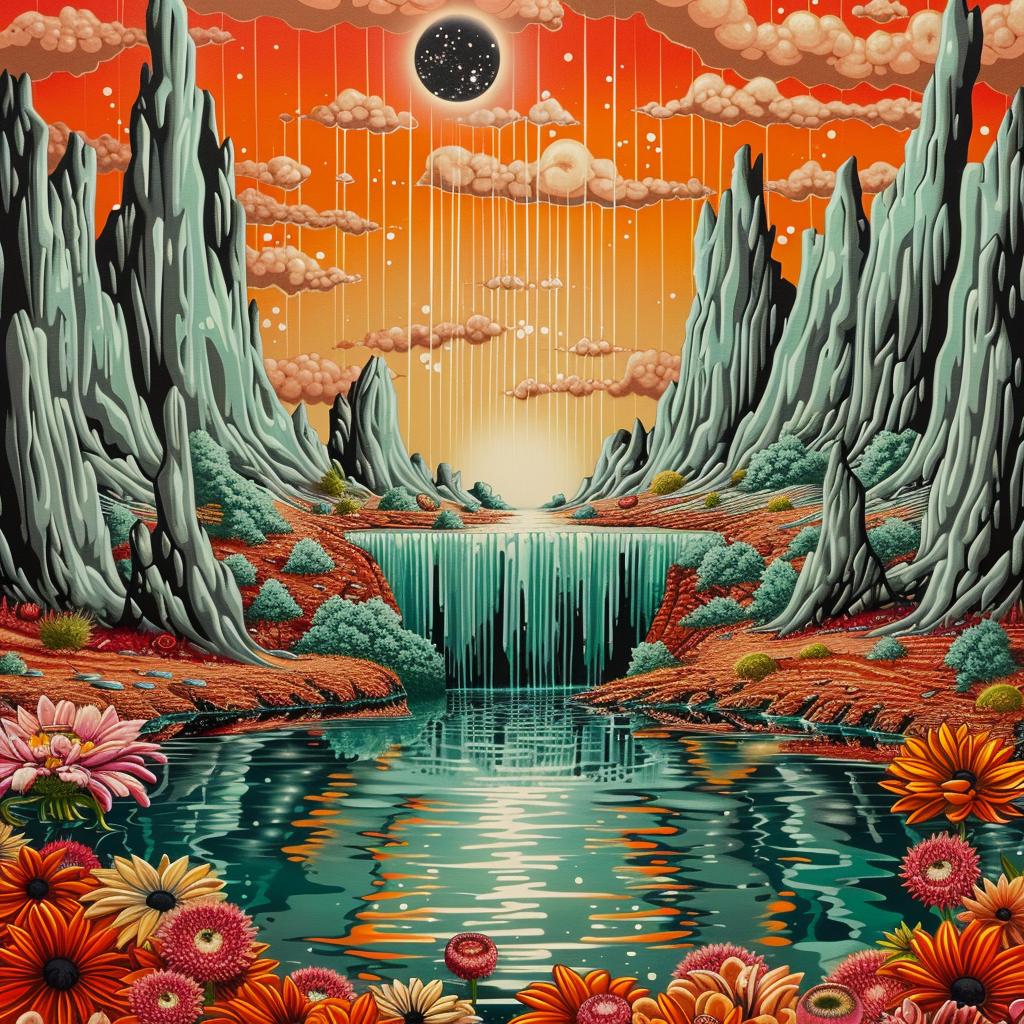 album  art  flowerpunk  waterfall  flowers  desert  creative  teal  orange  landscape 941821