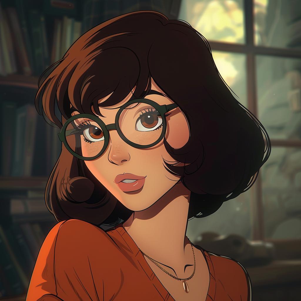 cartoon  girl  glasses  red  shirt  2D  Bakshi  illustration  whimsical  colorful 971298