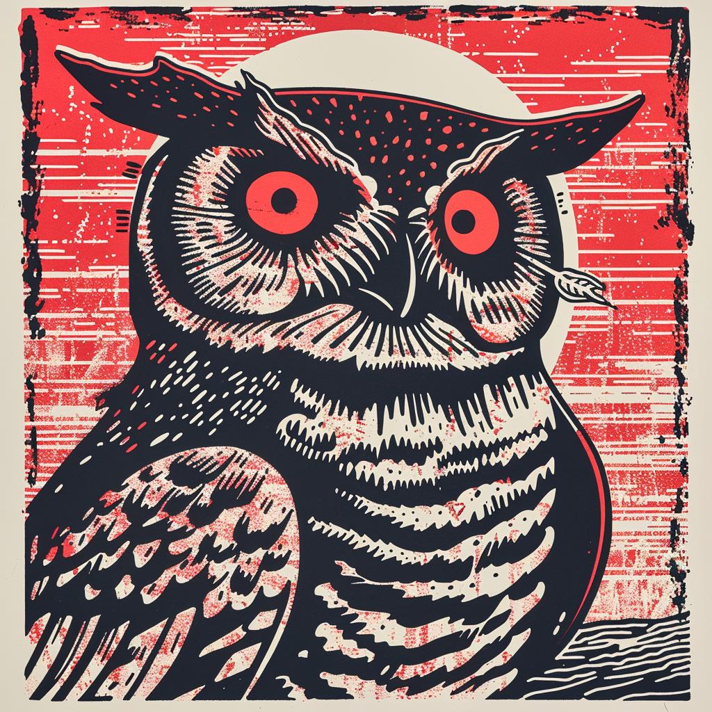 owl  moonlight  red  black  eyes  minimal  symmetrical  bold  nature  art 941432