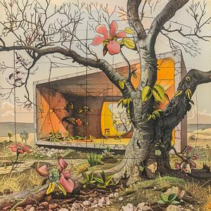 house  flowers  trees  drawing  abandoned  Frank  Lloyd  Wright  shack  black 1036575