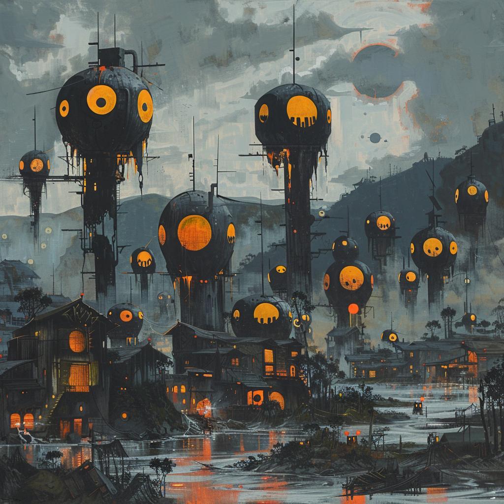 attack  pandas  occult  cityscape  glowing-eyes  ominous  surrealism  urban  oil-painting  fantasy 939525