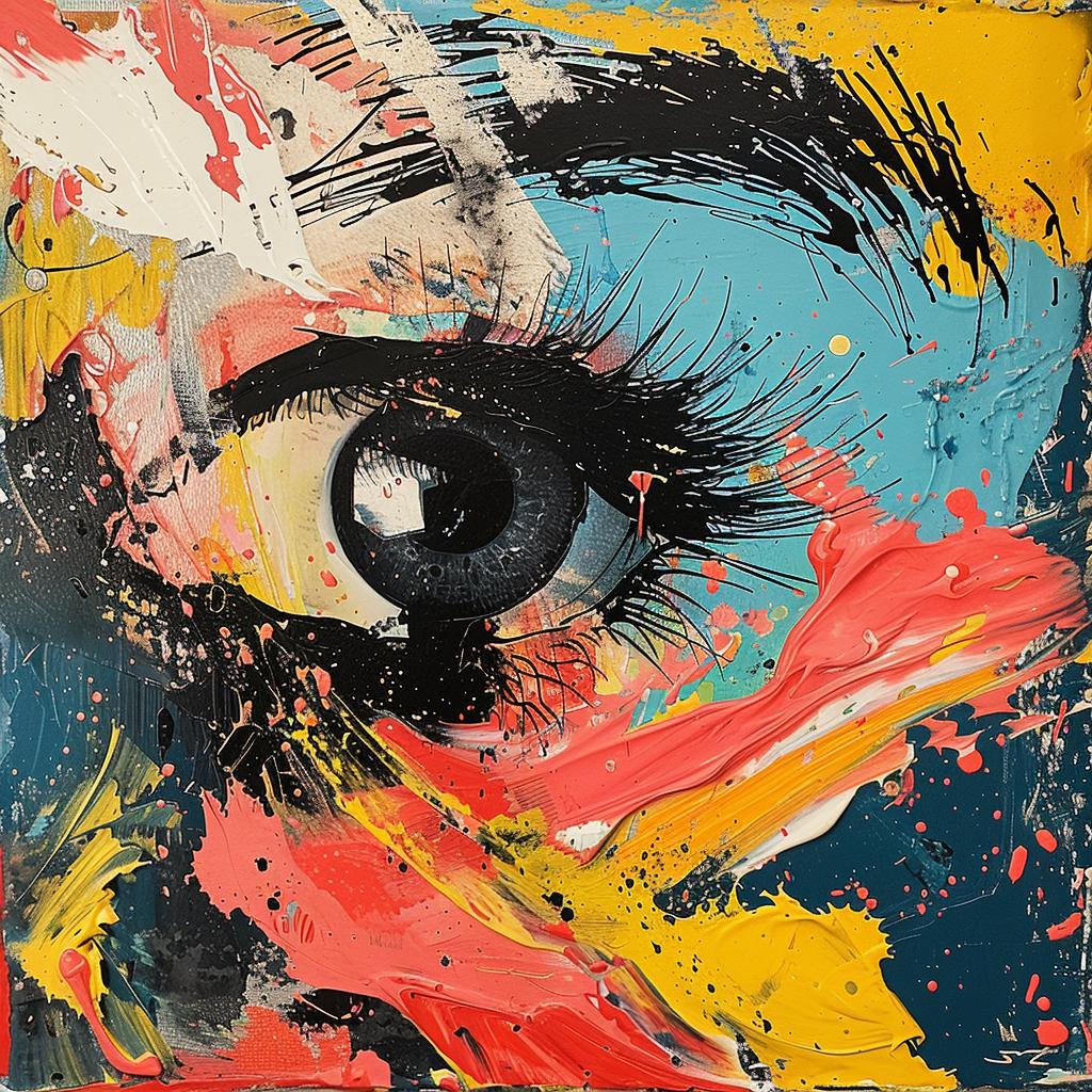 surreal  eye  colorful  paint  splatter  encaustic  screenprinting  Appel  hyper-realistic  album 959970