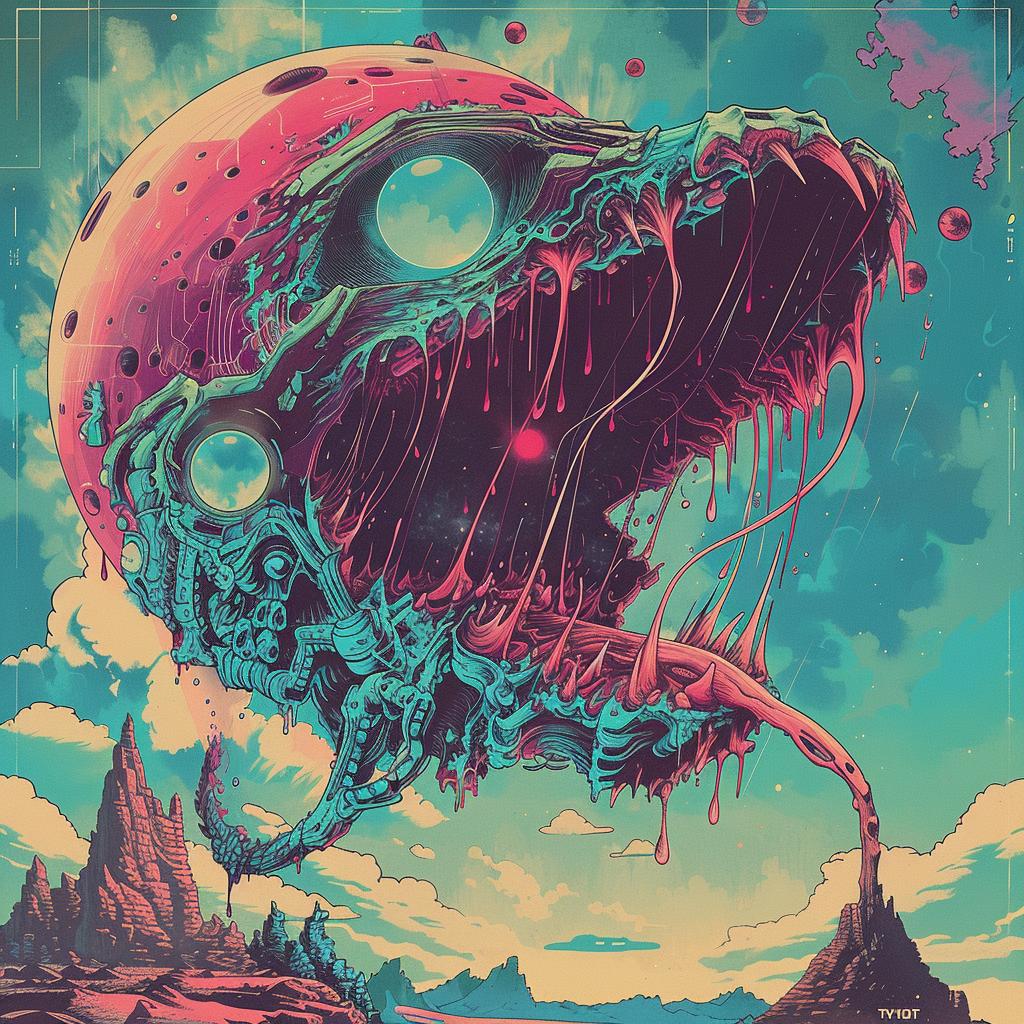 cover  art  moon  Nychos  synthwave  electro  trippy  geometric  blues  teals 960676