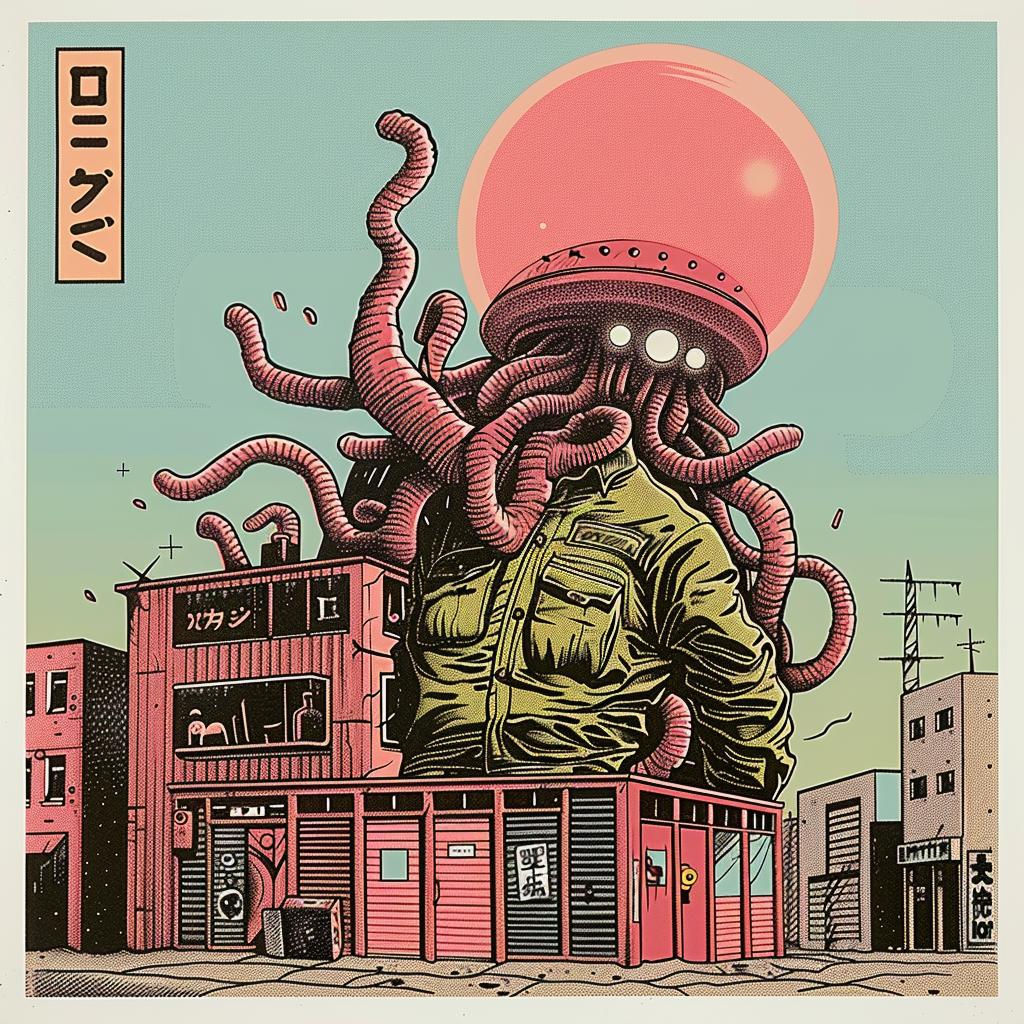 octopus  building  illustration  surreal  creative  Japanese  artwork  unusual  colorful  fantastical 947664