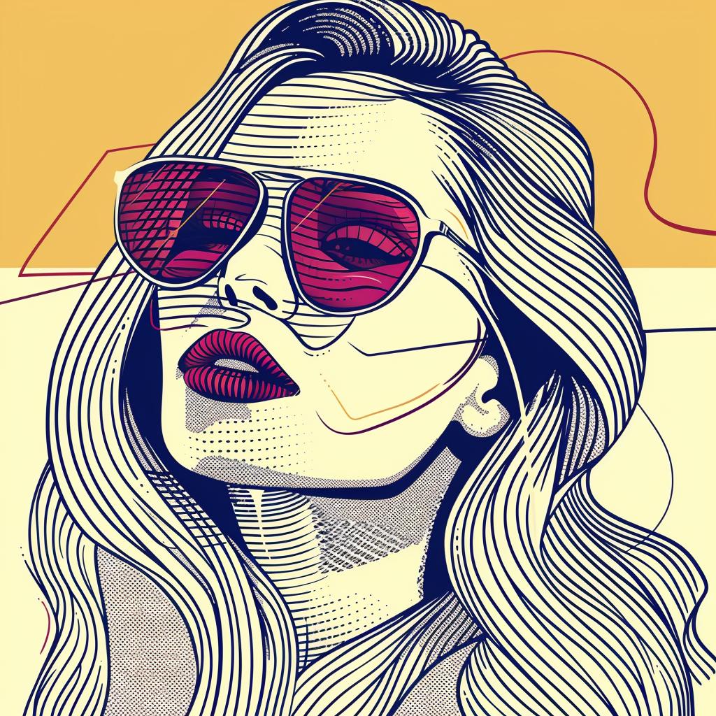 Pop  Art  woman  blonde  long  hair  sunglasses  illustration  portrait  white 937098